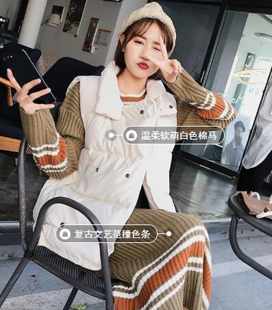 棉背心搭针织裙，好看到停不下来(图1)