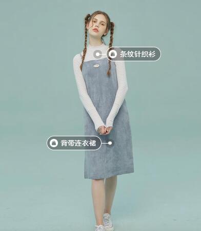 原宿港味复古风，背带连衣裙的时尚(图1)